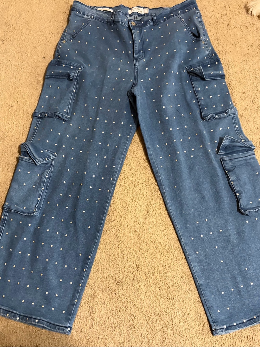 Celebrity Ace Light Blue Denim Jeans with rinestones - Light Blue